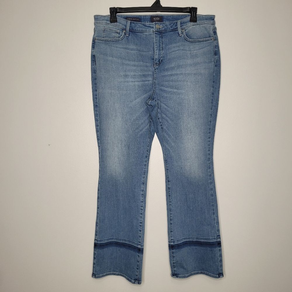 NYDJ Barbara Bootcut Jeans dipped hem dye stretch plus size 18